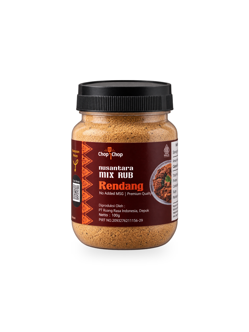 Jar Rendang Nusantara Mix Rub 100 gram