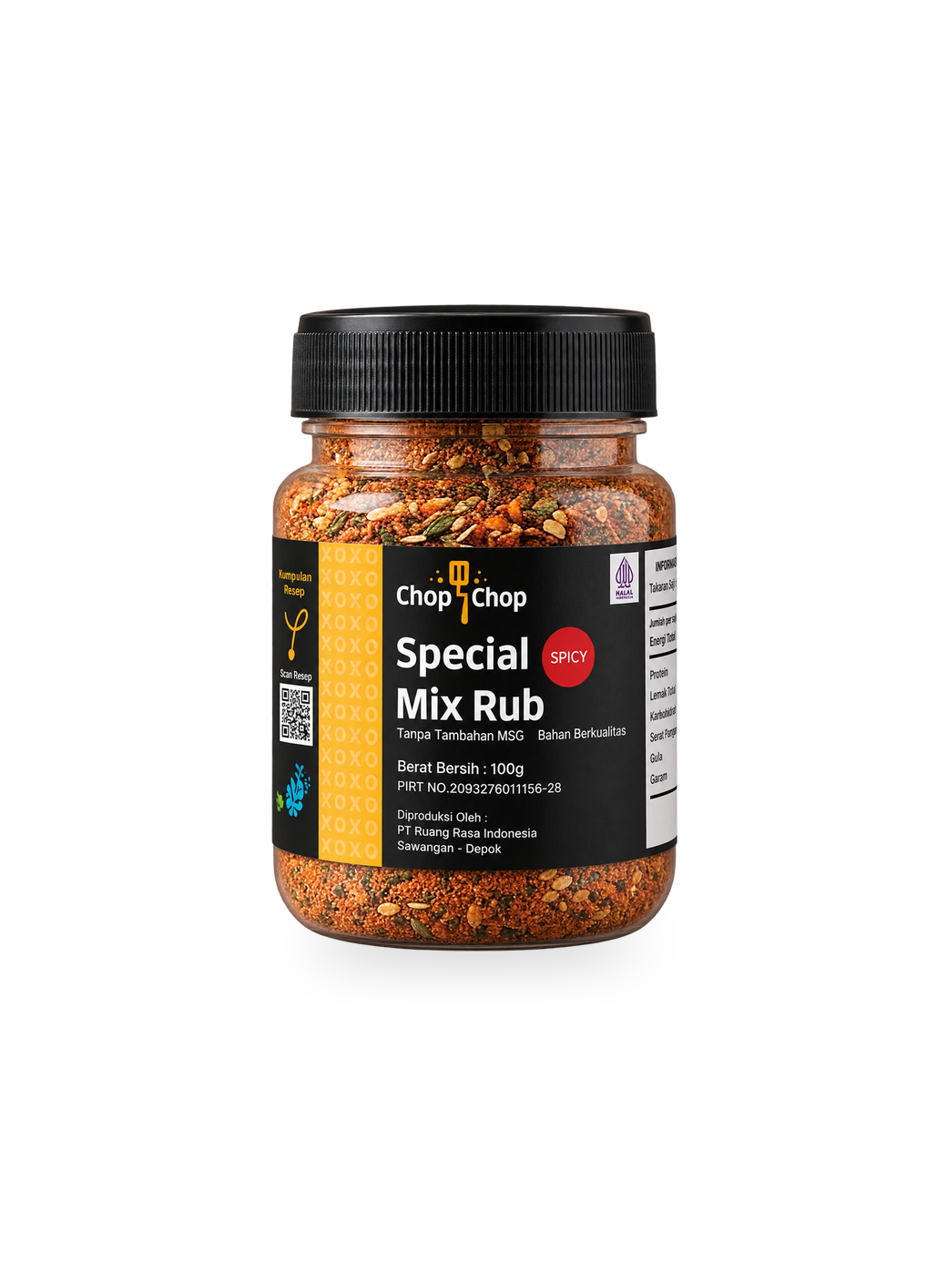Jar Special Mix Rub Spicy 100 gram